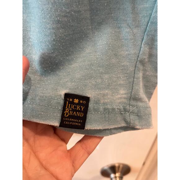 Lucky Brand Men's XL Blue Venice Burnout V-Neck Tee Shirt Lightweight Casual - Picture 8 of 8